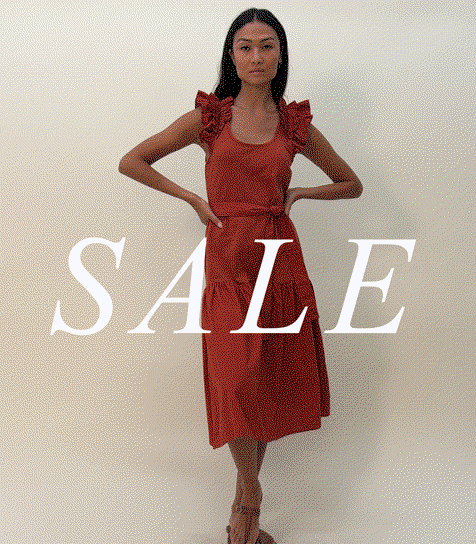Everleigh Scoop Neck Ruffle Sleeve Midi Dress | NATION LTD