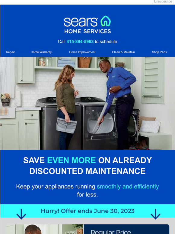 Sears appliance repair deals coupon