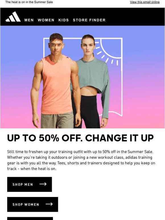 ~ This is it ~ Up to 50% off adidas Training is here
