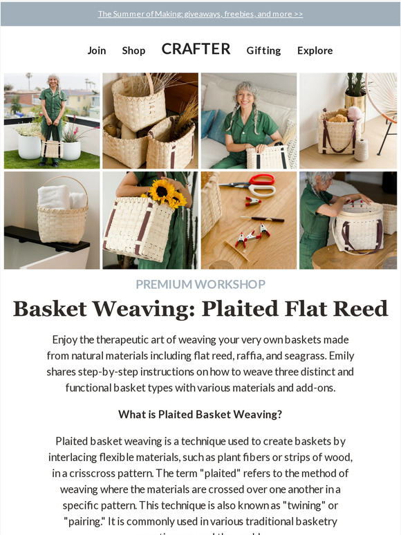 The Crafter's Box Introducing Basket Weaving Plaited Flat Reed 🧺 Milled