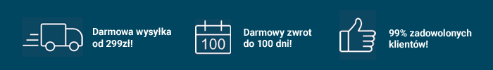 Darmowa wysyłka, zwrot nawet do 100 dni i 99% zadowolonych klientów!