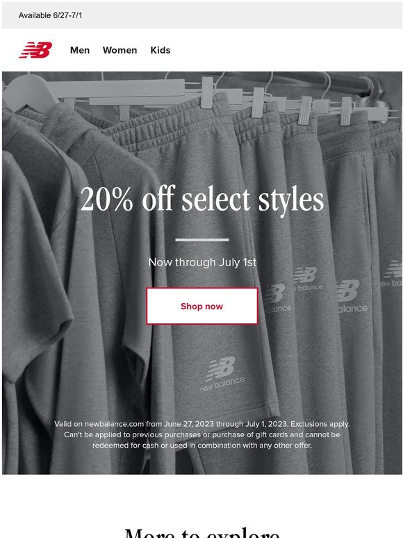 Take 20% off select styles
