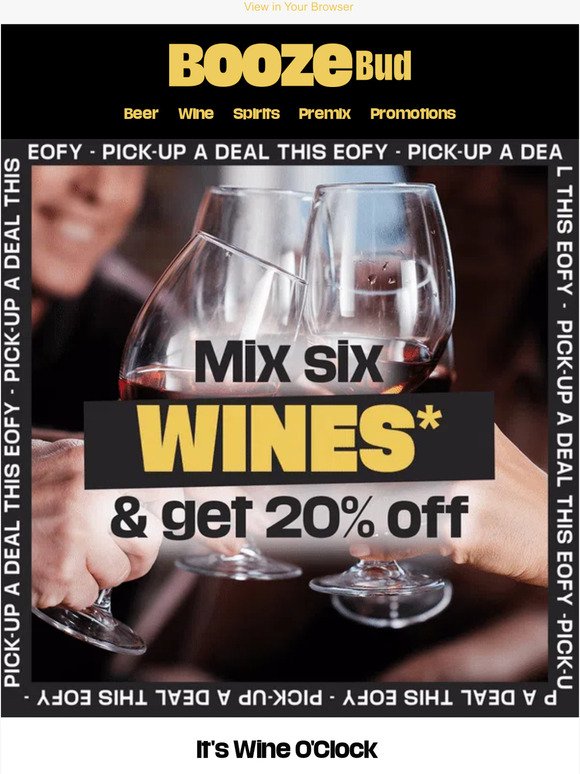 Get 20% off Wine when you mix & match six!