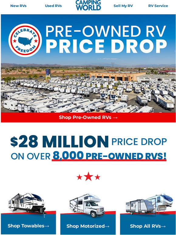 Camping World 28 million price drop on over 8,000 used RVs 🚨 Milled