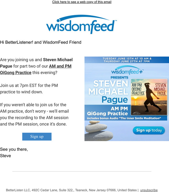[7pm Today] Wind Down Qigong with Steven Michael Pague