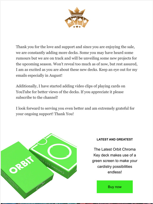 Latest Orbit Chroma Key and Nebula Playing Cards