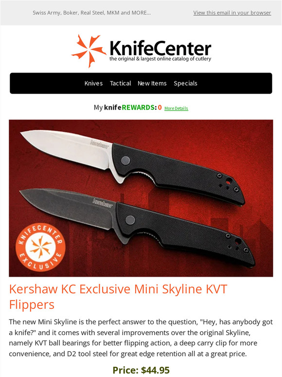 KnifeCenter Latest Exclusives Spyderco, MagnaCut Hogue, Kershaw Mini