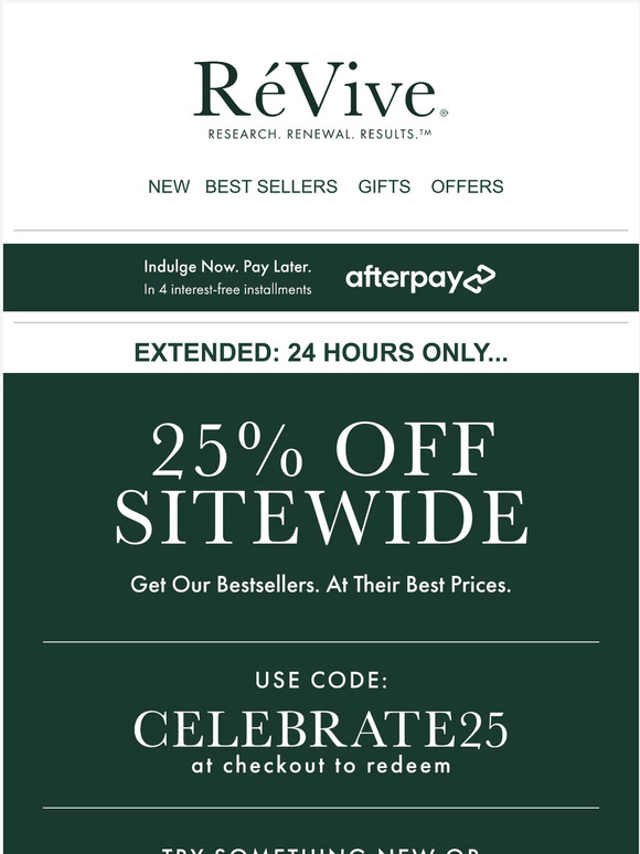 Extended One More Day: 25% Off Sitewide...