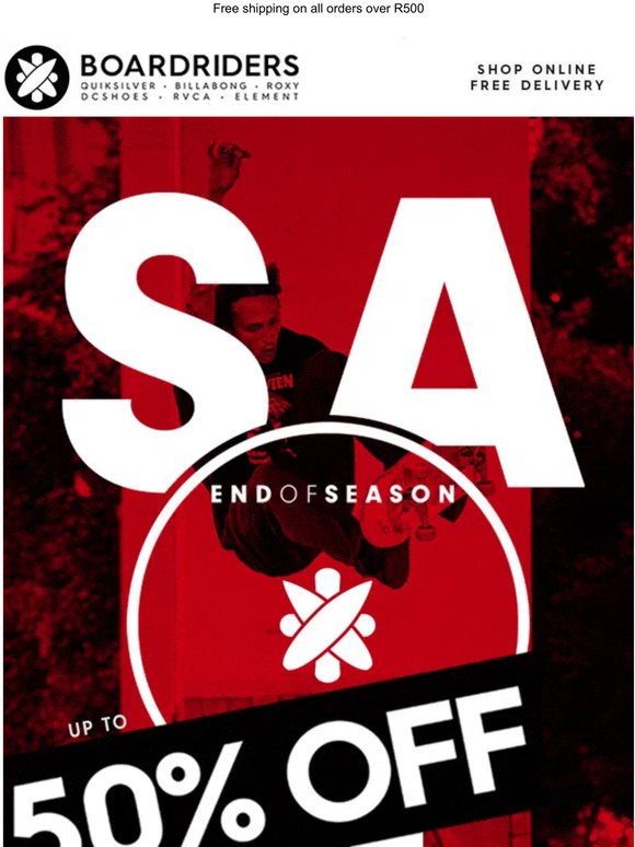 Footwear…Skate… Shop End of Season SALE NOW.