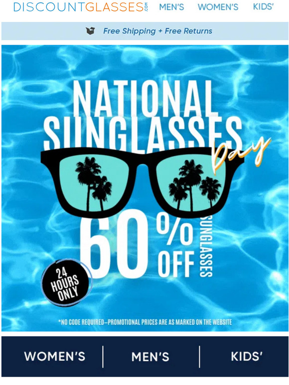 We're Celebrating National 🕶️ Day With 60% Off—TODAY ONLY!