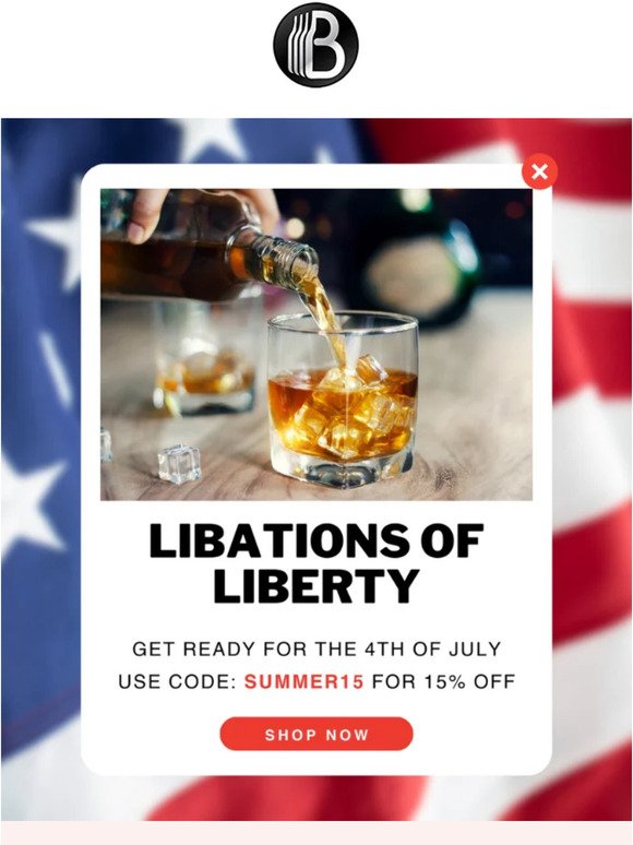 Drinks for Freedom & 15% off!