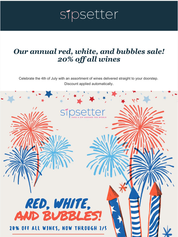 Red, white, and bubbles! 20% off all wines