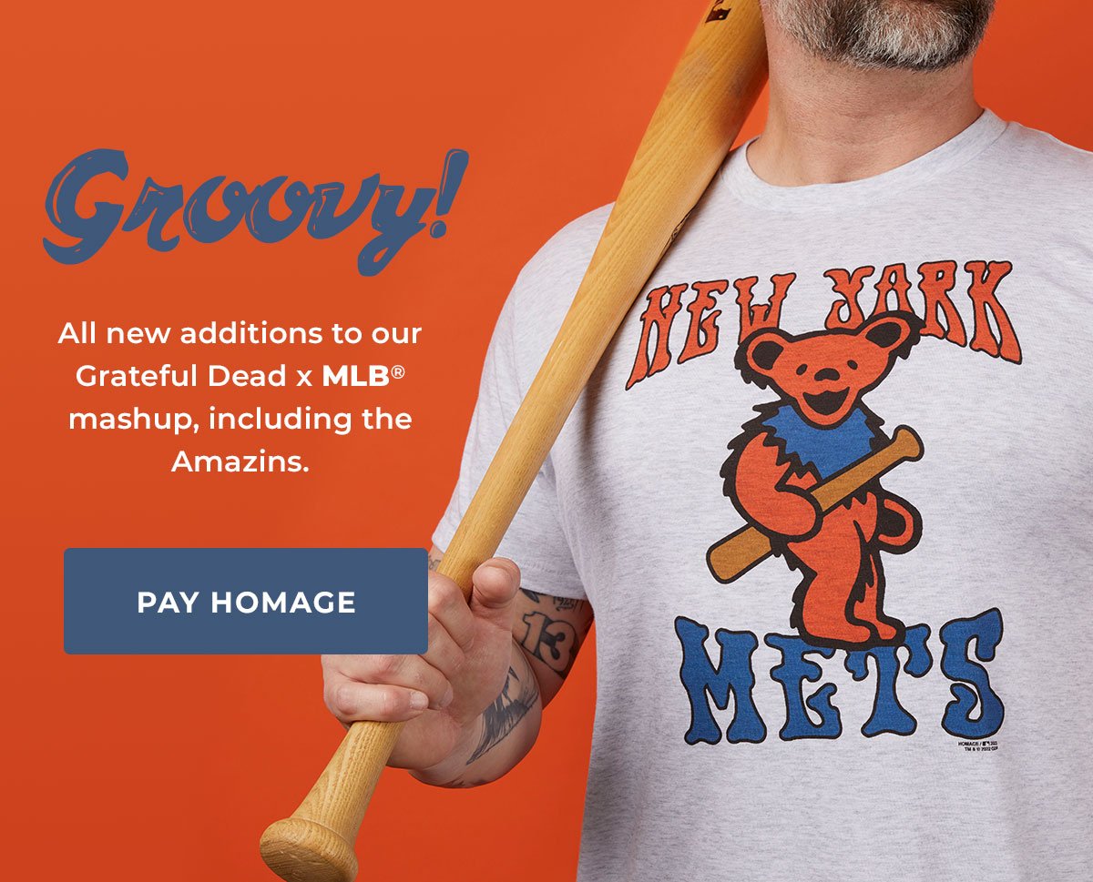 MLB x Grateful Dead x Mets Hoodie from Homage. | Ash | Vintage Apparel from Homage.