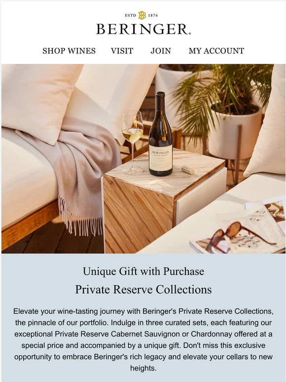 Receive a Wine Country Cookbook When You Buy This Private Reserve Chardonnay Collection