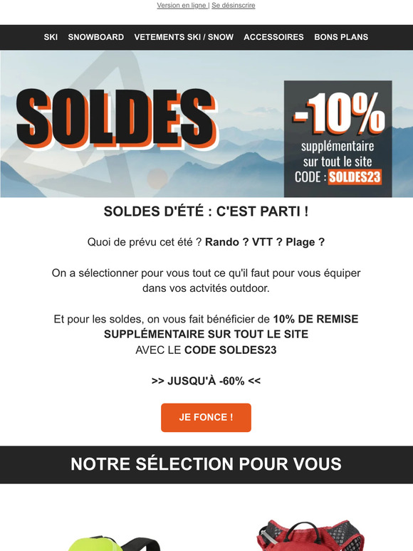 SOLDES D'ÉTÉ  : Jusqu'à -60% !