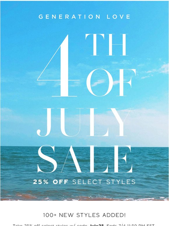 FOURTH OF JULY SALE | 100+ NEW STYLES ADDED
