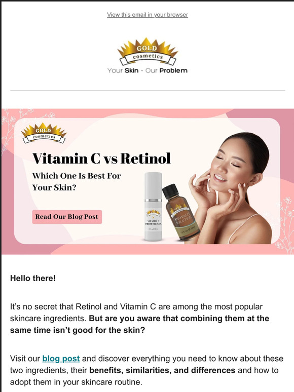 Gold Cosmetics & Skin Care Vitamin C🍊 vs Retinol🌙 Which One Should You Use? Milled
