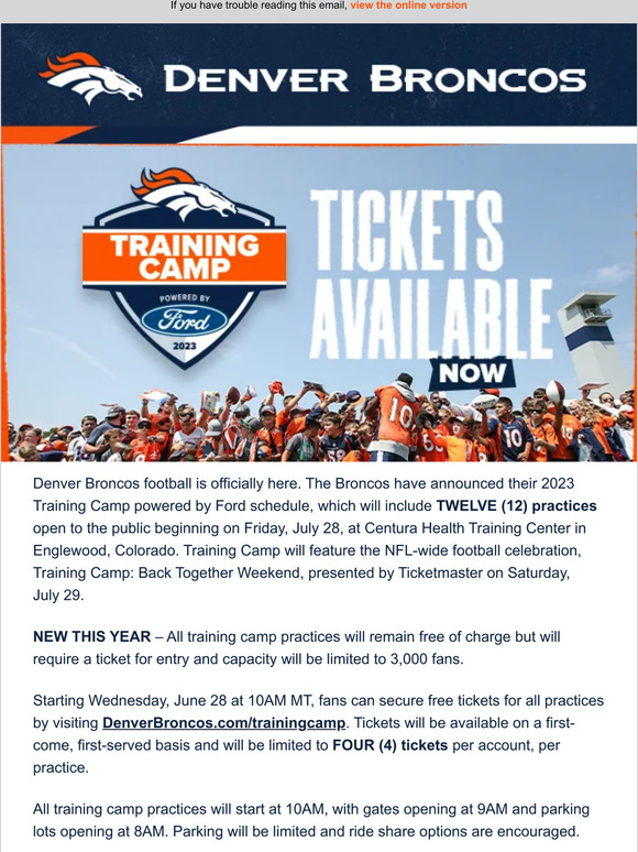 Recapping Day 1 of Broncos' 2023 Training Camp Powered by Ford