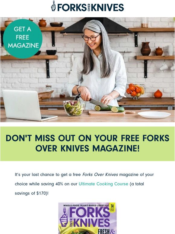 Last Chance: 40% Off Cooking Course + Free Magazine