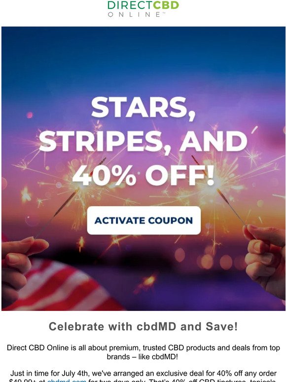 Celebrate the 4th with 40% Off!