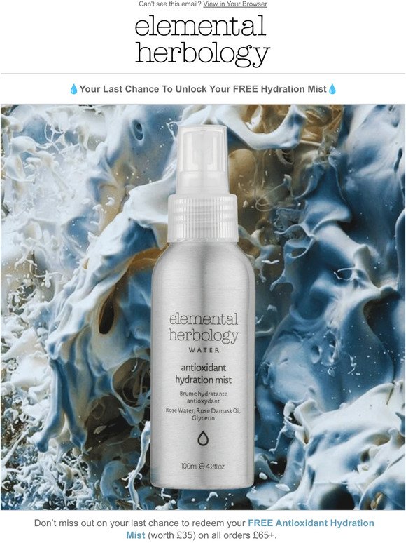 Last Chance for FREE Hydration Mist💧