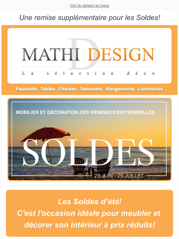 🏖Soldes Mobilier et décoration: une remise supplémentaire pour vous🔥