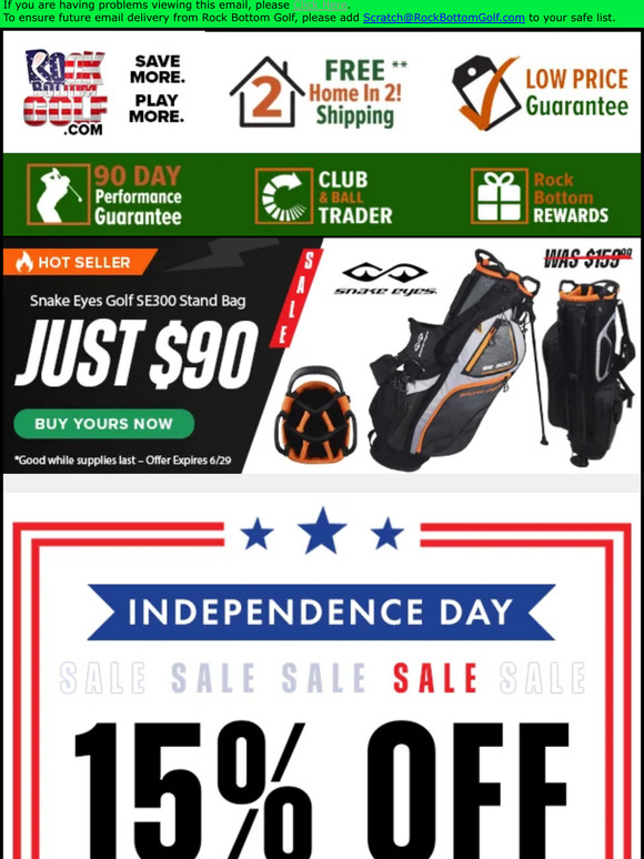 Rock Bottom Golf 👟 Golf Shoes From Just 39 w/ 15 OFF For The 4th Of