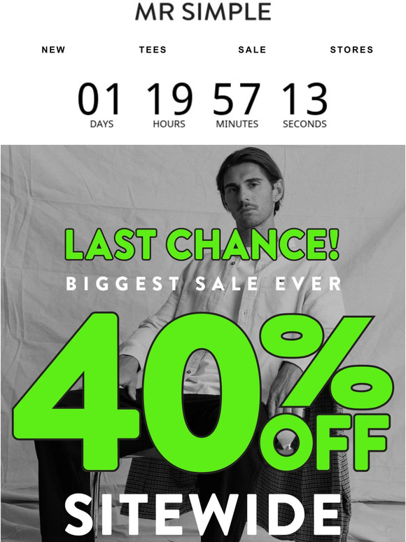 Last Chance - 40% Off Sitewide