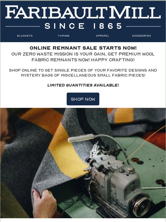 Online Remnant Sale Starts Now! ✂️🧵♻️