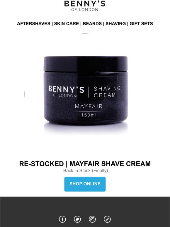 Benny's | Mayfair Shave Cream Re-Stocked