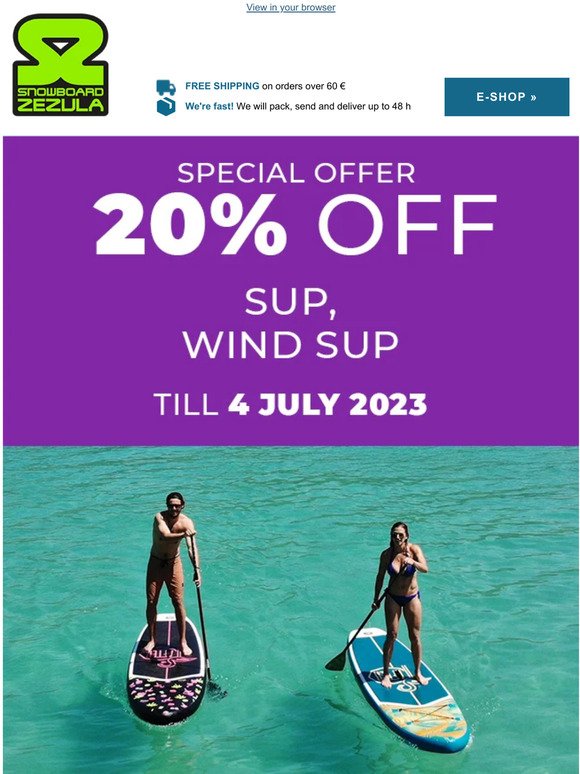 Paddleboards Sail into Special Offer 20% off