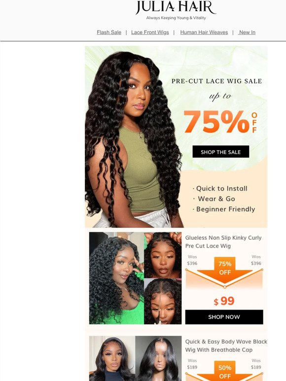 !!! 75% OFF EVERYTHING!!!! (Including Wear & Go Wig)
