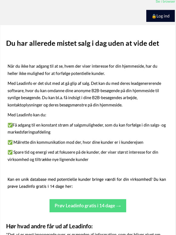 Lås op for unik data om dine B2B-besøgende på din hjemmeside