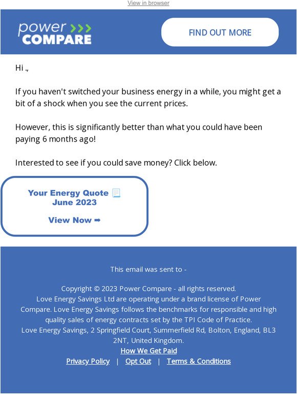 Fwd: Get Our Best Energy Deals Before They're Gone! ⏰