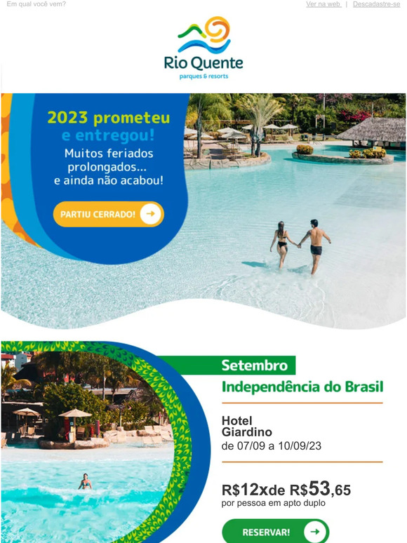 Cupom de desconto Rio Quente Resorts 70% Off → (3 Cupons Rio