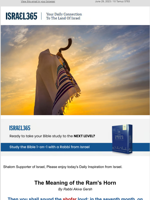 THE ISRAEL BIBLE The Meaning of the Ram's Horn Milled