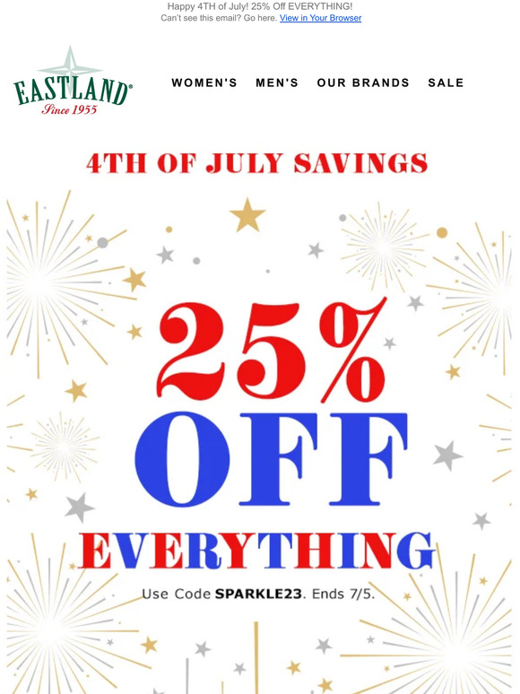 EVERYTHING is 25% Off at Eastland!
