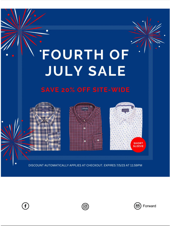 20% OFF Sale for July 4th
