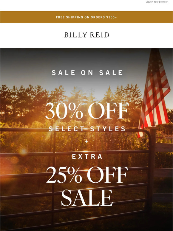 Billy Reid Inc. Email Newsletters Shop Sales Discounts and