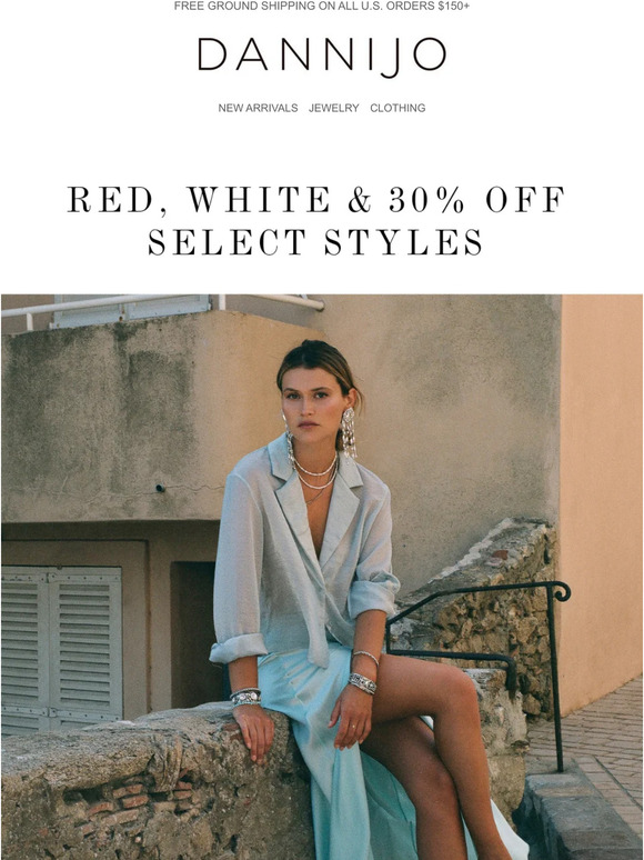 Red, White & 30% Off Select Styles