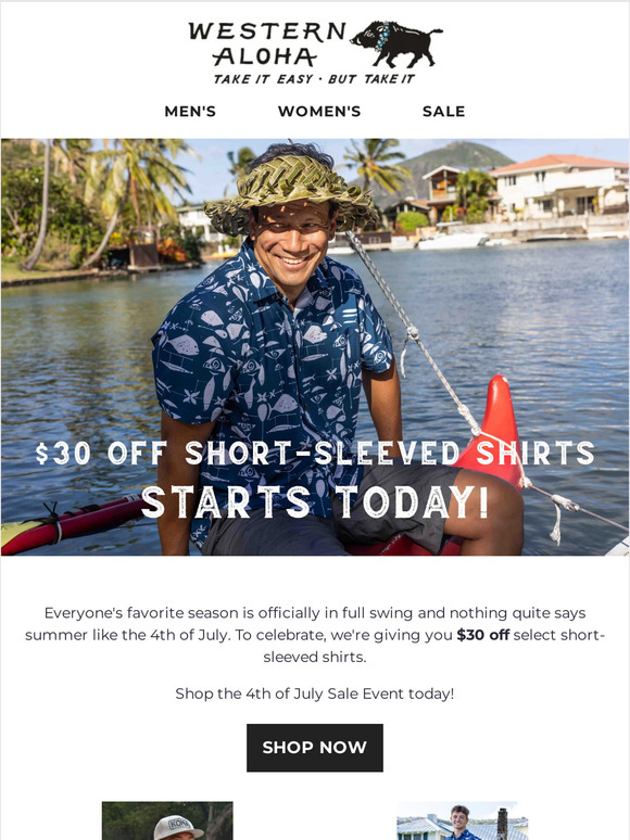 $30 Off Short Sleeved Shirts Inside...👀