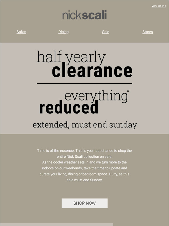 Nick Scali Online Our Half Yearly Clearance Is Now Extended🌤️ Milled