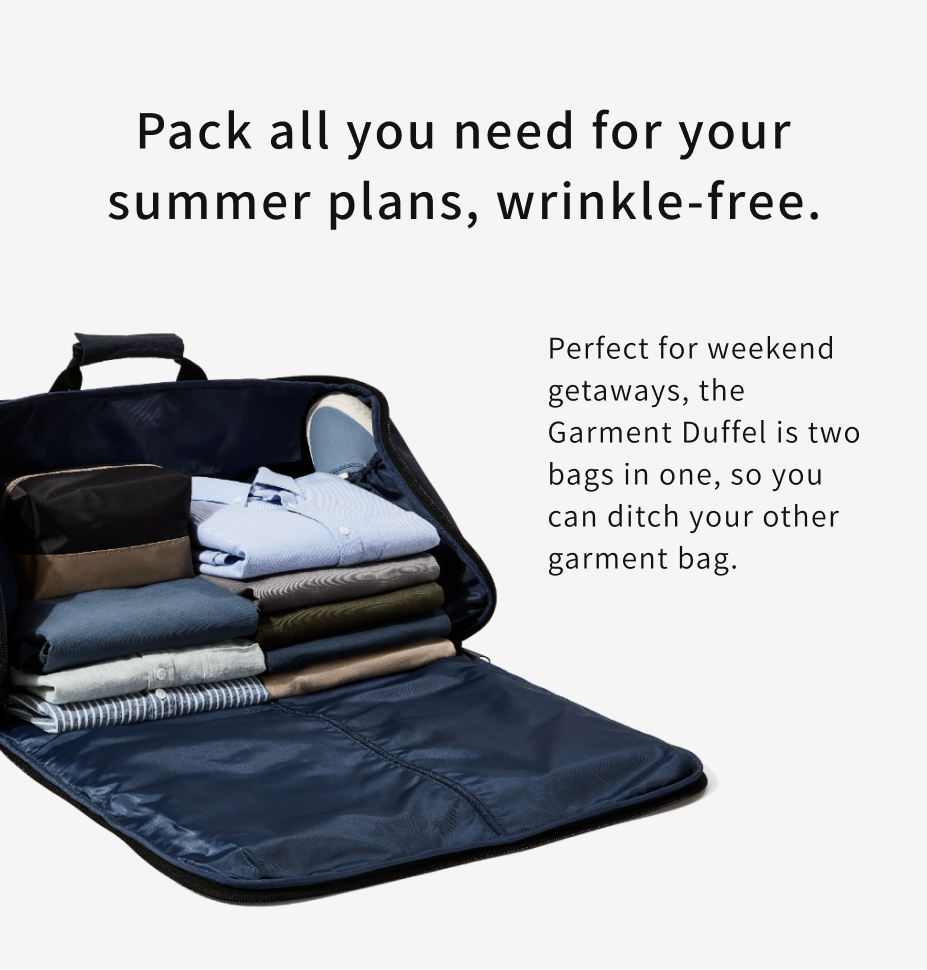 Pack all you need for your summer plans, wrinkle-free.
