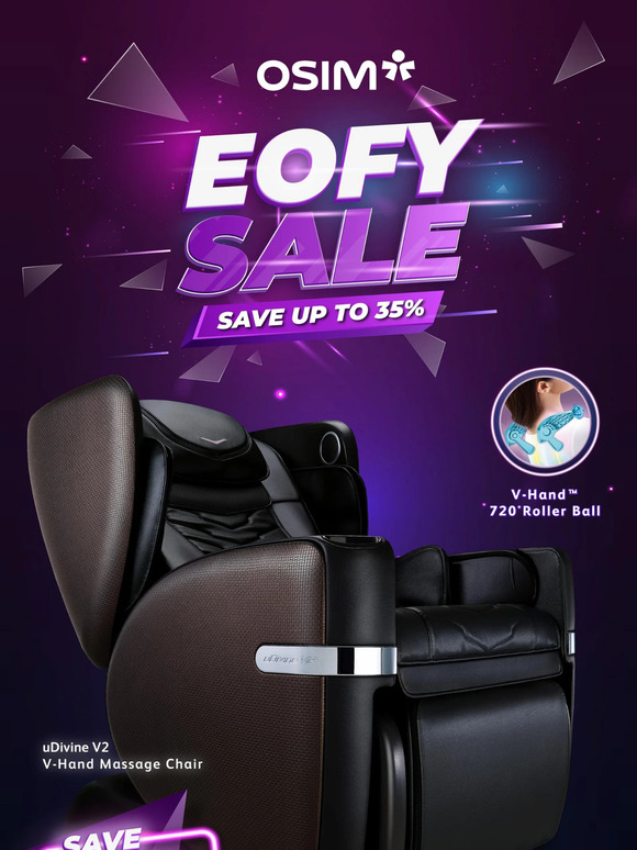 35% OFF OSIM massage chair this EOFY!
