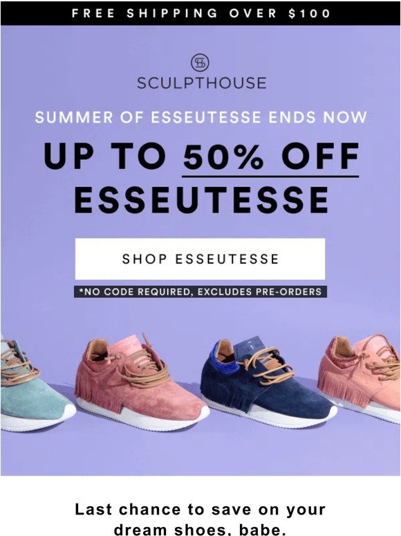 Up to 50% off Esseutesse ends now! 😨