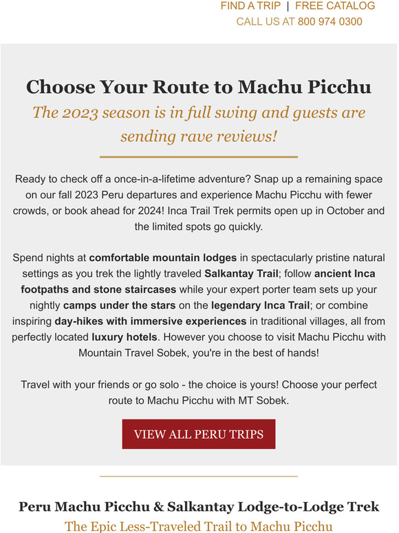 Trek to Machu Picchu!