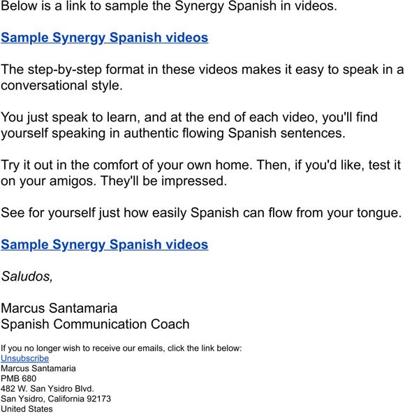Sample Synergy Spanish