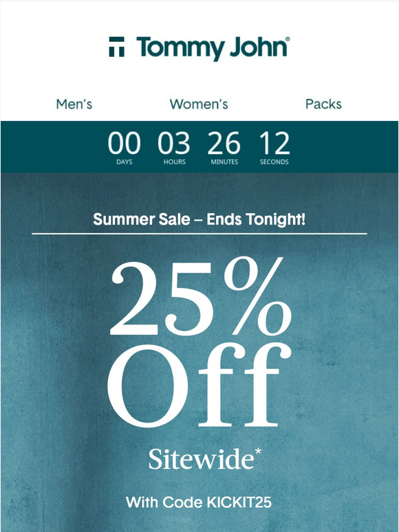Ends Tonight! Kick-Start Your Summer With 25% Off Sitewide*