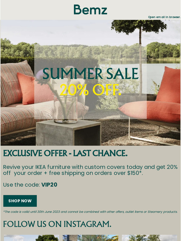 Last chance 🌻 20% off exclusive summer sale