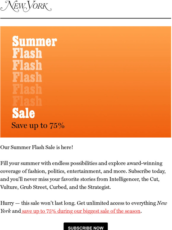 Our Summer Flash Sale is here!